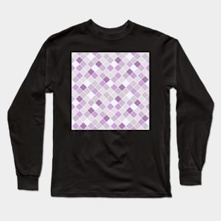 Lilac Purple Check Pattern Long Sleeve T-Shirt